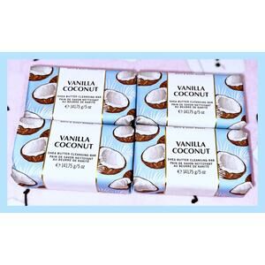 Bath & Body Works 5 oz Vanilla Coconut Shea Butter Cleansing Bar Soap x4